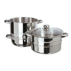 Euro Cuisine EC9500 Stove Top Juicer, Stainless Steel-Includes a 3.5 Qt. Water Reservoir, 8 Qt. Juice Container with Spigot, 7.5Qt. Steamer Basket and Glass Lid