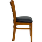 Flash Furniture HERCULES Series Ladder Back Cherry Wood Restaurant Chair - Black Vinyl Seat-Ladder Back Design