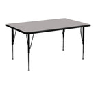 Flash Furniture 30"W x 48"L Rectangular Grey HP Laminate Activity Table - Height Adjustable Short Legs-Popular Rectangular Activity Table