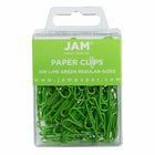 JAM Paper Colored Standard 1" Paper Clips - Lime Green - 2 Packs of 100-Color: Lime Green