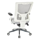 Pro-Line II White Mesh High Back Manager's Chair and Padded Seat, Heigh Adjustable Back-2-Way Adjustable Arms with PU Pads