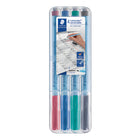 Staedtler Lumocolor Correctable Dry-Erase Markers - Fine Tip - Assorted Colours - 4 Pack-An essential part of your office supplies cabinet, these thin markers are easy for all size hands to grip, and the ink's water-soluble