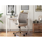 CB Office Workex Mesh Office Chair With Polished Aluminun Base - White-Durable polished aluminum spider base with dual wheel nylon casters