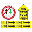 Eddie's Hang-Up Display Ltd. One Way Directional Floor Decal Arrow Kit, Vinyl, French-Social Distancing - Safe Shop