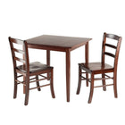 Winsome Groveland Square 3-Piece Dining Table Set, Antique Walnut-Rich, warm and inviting shaker-style square dining table