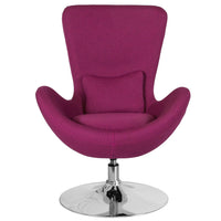 Flash Furniture Egg Series Magenta Fabric Side Reception Chair-Lounge Chair