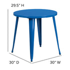 Flash Furniture 30" Round Blue Metal Indoor-Outdoor Table-Top Size: 30" Round