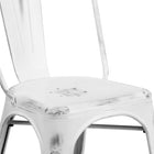 Flash Furniture Distressed Metal Indoor-Outdoor Stackable Chair - White-Seat Size: 12'' - 14''W x 14''D