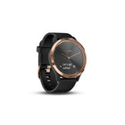 Garmin vivomove HR Smart Watch with Heart Rate Monitor - Rose Gold with Black Silicone Band (Small/Medium)-Smart display only appears when you quickly turn your wrist to glance at your watch