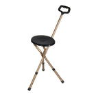 Drive Medical Folding Lightweight Cane Seat, Bronze, Adjustable Height-Bronze with Black, Aluminum
