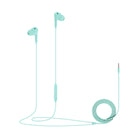 Basic Tech Wired In-Ear Earbuds with Volume Control and Mic - Mint-Built-In Microphone