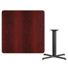 Flash Furniture 42" Square Mahogany Laminate Table Top with 33" x 33" Table Height Base-Mahogany Laminate Top