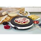 Euro Cuisine Electric Crepe Maker - White (CM20)-Eco-Friendly Ceramic Coating Non Stick Plates