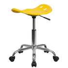 Flash Furniture Vibrant Tractor Seat & Chrome Stool - Yellow-High Density Polymer Construction