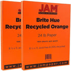 JAM Paper Bright Color Paper, 8.5 x 11, 24lb Brite Hue Orange Recycled, 2 packs of 100 (103655g)-Orange