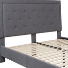 Flash Furniture Roxbury Queen Size Tufted Upholstered Platform Bed - Light Grey Fabric-Light Grey Fabric Upholstery