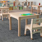 Flash Furniture Bright Beginnings Commercial Grade Wooden Square Preschool Classroom Activity Table (MKME088008)-Assembles in 20 Minutes or Less