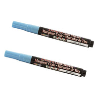 Marvy Uchida Fine-Point Liquid Chalk Markers - Erasable - Dustless - Baby Blue - 2 Pack-Colour: Baby Blue