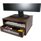 Victor Wood Monitor Riser, Mocha Brown (B1175)-Dimensions: 6 1/2"H x 13 3/8"W x 13 3/8"D