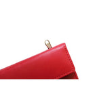 Ashlin REDGROVE RFID Blocking Ladies Slim Clutch Wallet, Red-Outside back panel has a zippered pocket for change and other accessories