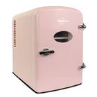 Koolatron Retro Portable 6 Can Thermoelectric Mini Fridge Cooler - 4 L / 4.2 qts - Pink-The retractable carry handle makes it easy to carry, and the removable shelf lets you organize your drinks and snacks