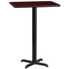 Flash Furniture 24" x 30" Rectangular Mahogany Laminate Table Top with 22" x 22" Bar Height Table Base-Bar Height Hospitality Table