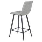 My Home My Living Polyester Counter Stool - Light Grey - 2 Pack-Robust black powder coated steel legs and footrest