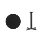 Flash Furniture 24'' Round Laminate Table Top, Black, 22'' x 22'' Table Height Base (XURD24BKT2222)-Black Laminate Top