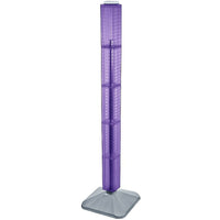 Azar Displays 48" x 4" x 4" Standard 4-Sided Interlocking Pegboard Display Tower, Purple (700225-PUR)-Revolves on a weighted base