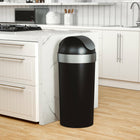 Umbra Venti Trash Can with Swing Top Lid - Black/Nickel - 16-Gallon (62 L) Capacity-8