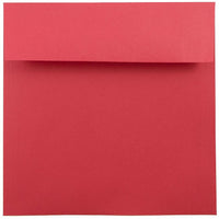 JAM Paper 7.5 x 7.5 Square Envelopes, Brite Hue Red Recycled, 1000 Pack (02792291C)-Red