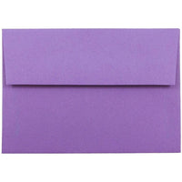 JAM Paper 4bar A1 Envelopes, 3.63 x 5 1/8, Brite Hue Violet Purple Recycled, 100 Pack (15815g)-Violet