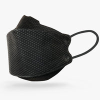 Hynaut 4-Ply KN95 Face Masks with Earloops - Black - 50 Pack-98% Filtration & Fluid Resistance Tested
