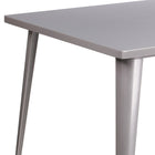Flash Furniture 35.5" Square Silver Metal Indoor-Outdoor Table-Top Size: 35.5" Square