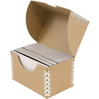 JAM Paper Kraft Ecoboard Business Card Box, Brown Recycled Kraft with Metal Edge, 5 Pack (9064 201g)-Brown kraft