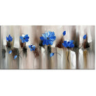 Designart Blue Modern Flower Art  Canvas Art Print, 40 x 20, (PT1104-40-20)-Print