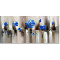 Designart Blue Modern Flower Art  Canvas Art Print, 40 x 20, (PT1104-40-20)-Print