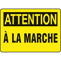 Safety Signs and Identification, Slips, Trips & Falls, Attention; a la Marche, SO925-Language - French