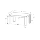Monarch Specialties 1088 Dining Table - 36"X 60"/Taupe Reclaimed Wood-Look-Weight Capacity: 132 lbs