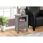 Monarch Specialties 2138 Accent Table - Grey Night Stand With Storage-Finished in a beautiful grey wood look for a warm tone that will draw attention to your stylish living room, bedroom, family room, or den