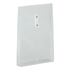JAM Paper Plastic Envelopes with Button and String Tie Closure, Open End, 6.25 x 9.25, Clear Poly, 12 Pack (472B1CL)-Opening: open end