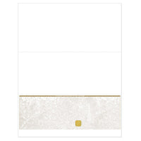 Deluxe Bottom Laser Cheque Tan with Gold Hologram, French, 8.5" x 11", 500 Pack-Laser cheque with hologram