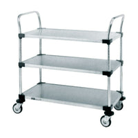 Stainless Steel Standard-Duty Utility Cart, 3-Shelf, 18" x 39"(MW204)-No. of Shelves: 3