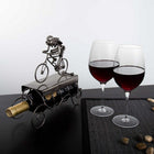 Truu Design Cyclist Natural Finish Iron Wine Holder, 10.5 x 10.5 inches, Silver-Capacity: holds a 25.4 oz. wine bottle (not included)