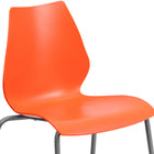 Flash Furniture HERCULES Series Orange Stack Chair with Lumbar Support & Silver Frame-Curved Back supports lower back