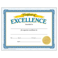 Trend Enterprises 8 1/2" x 11" Certificate of Excellence, 180 Pack (T-11301)-Size: 8 1/2"(L) x 11"(W)