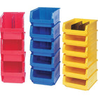 Quantum Storage Systems Giant Stacking Containers, 12.375" W x 19.75" D x 7.875" H, Red - 3 Pack-Capacity: 150 lbs.