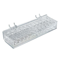 Azar Displays 36 Oval Slot Mascara & Cosmetic Tray For Pegboard, Slatwall/Counter Top, Clear, 2 Pack (225522)-2 hooks attached for easy mounting