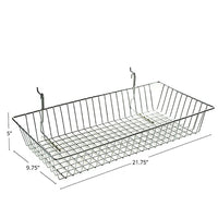Azar Displays Wire Basket, Chrome, 5" , 2 Pack (300625)-2 wire hooks attached for easy mounting