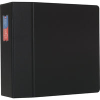Staples Heavy-Duty Binder with D-Rings - 4" - Black-Easy Locking Rings open with ease and keep pages secure